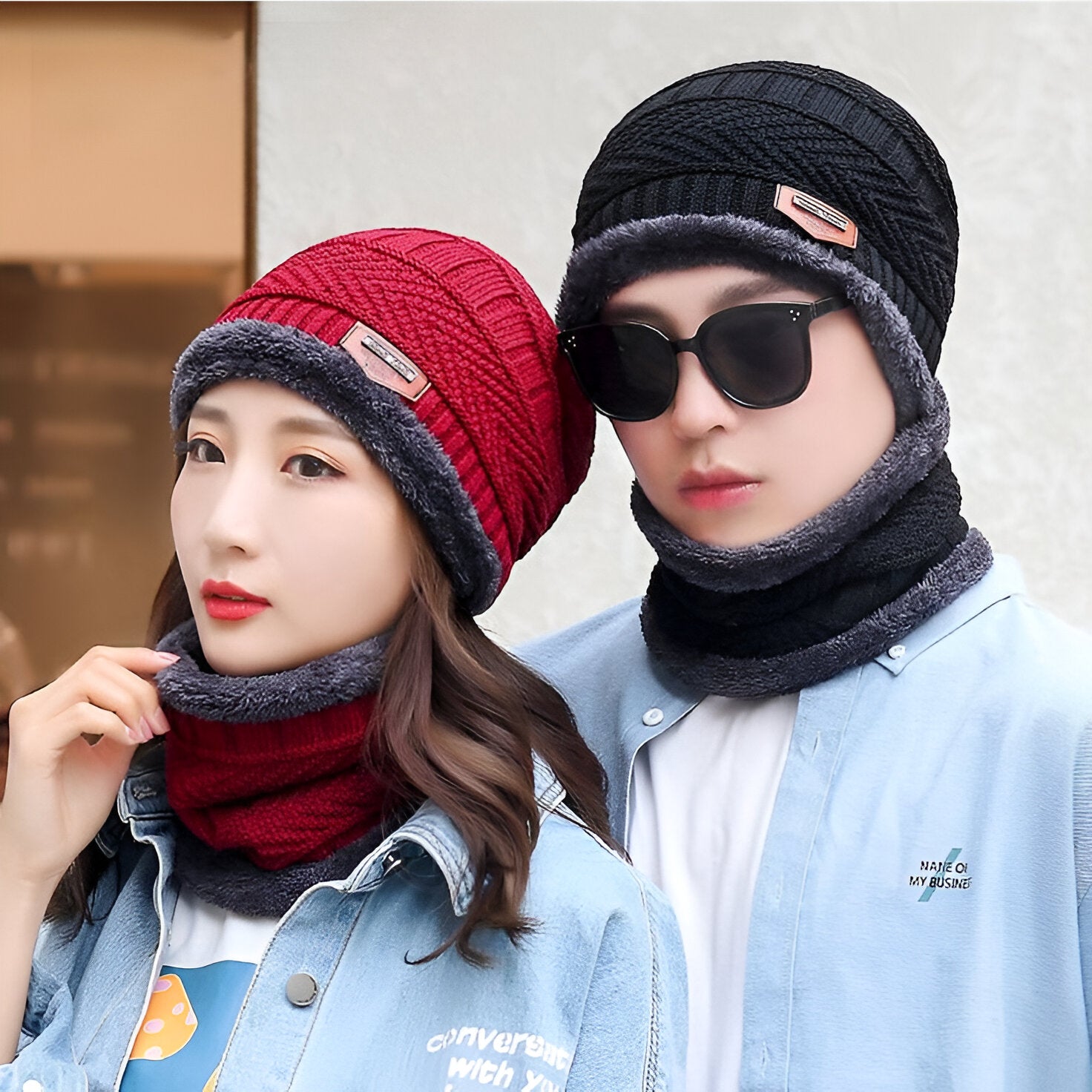 Unisex Woolen Cap Set