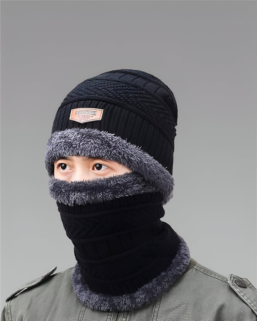 Unisex Woolen Cap Set